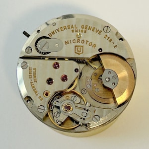 Universal Geneve Polerouter Cal 218-2 Watch Parts Movement Balance Fork Spring