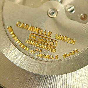Caravelle 11 UKACB 824 Bulova Co Watch Parts Movement Balance Fork Spring Dial image 7