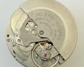 Helbros Cal PUW 1563 Uhrenwerk Für Teile Unruh Gabel Feder Brücke Schreibtisch