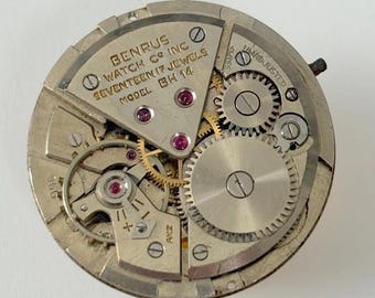 Bulova Cal BH 14 Watch Movement For Parts Balance Fork Spring Bridge