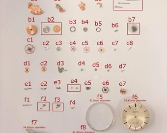 Omega Cal 552 Uhrenteile Uhrwerk Gehäuse 165.020 Zifferblatt Gabel Rad Federbrücke 3