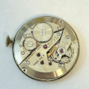 Benrus Cal BB4 Watch Parts Movement Balance Fork Wheels Spring Bridge Dial