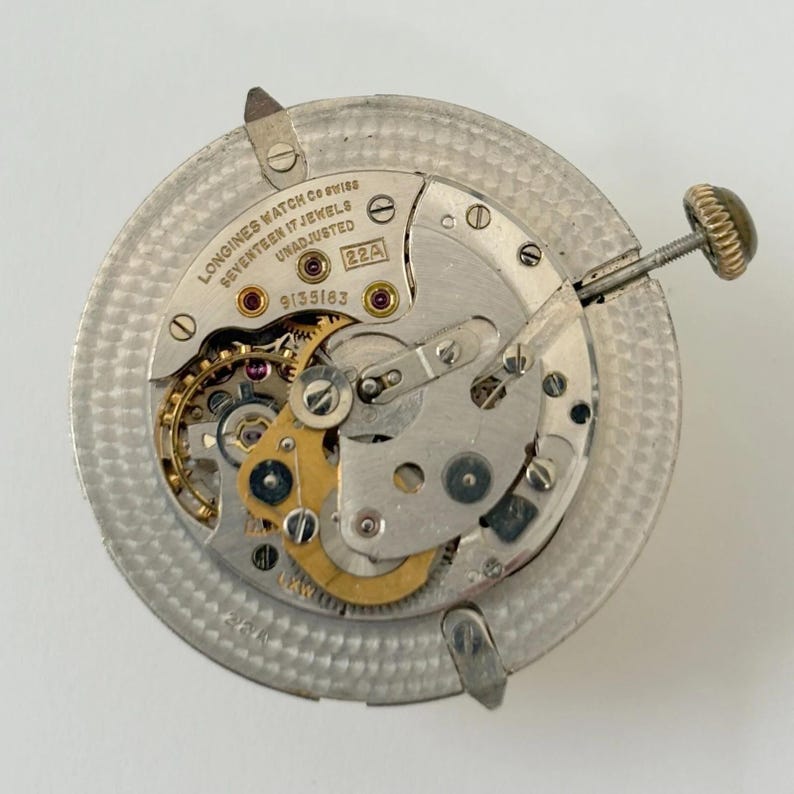 Longines Caliber 22A Automatic Watch Parts Movement Balance Fork Spring Bridge - Used Watch Parts