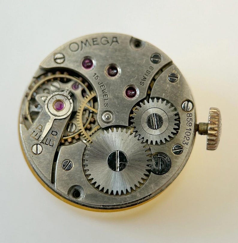 Omega Cal 19.4T.2 Watch Movement Parts Balance Fork Spring Bridge Barrel Wheels image 1