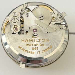 Hamilton Cal 661 Watch Parts Movement Balance Fork Spring Bridge Dial Hands Stem