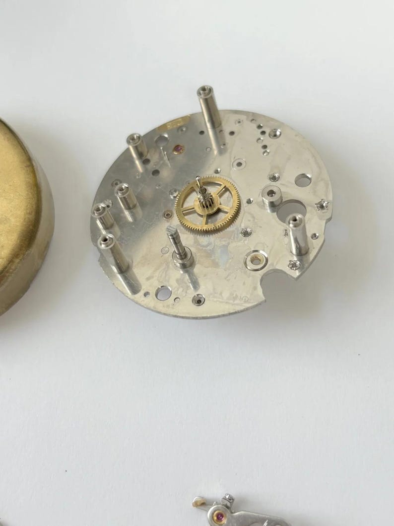 Jaeger LeCoultre Cal 245 Clock Movement Part Balance Fork Barrel Wheel Plates image 7