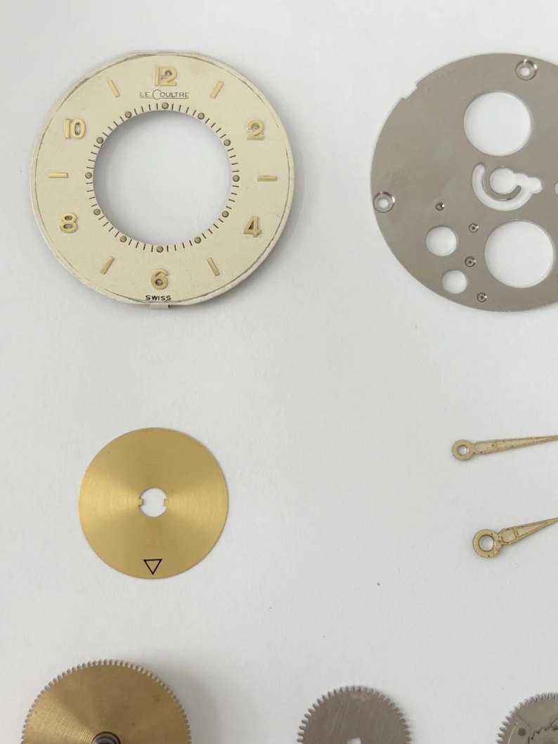 Jaeger LeCoultre Cal 219 Clock Movement Part Balance Fork Barrel Wheel Dial image 2