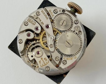 Bulova Cal 10 AX Watch Movement For Parts Balance Fork Spring Bridge