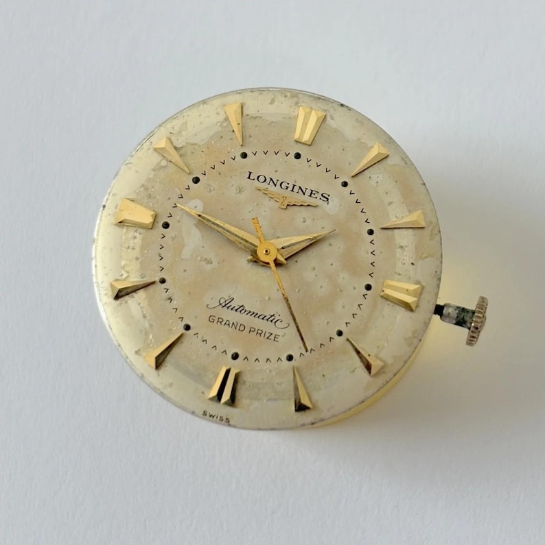 Movimento automatico Longines Calibro 19 AS, parti dell'orologio, bilanciere, molla 19AS immagine 2