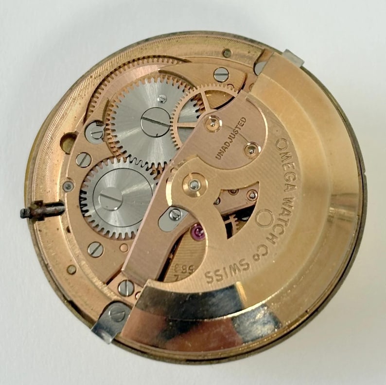 Omega Cal 563 Watch Parts Movement Calendar Disk Fork Wheels Springs Bridge 6 image 5