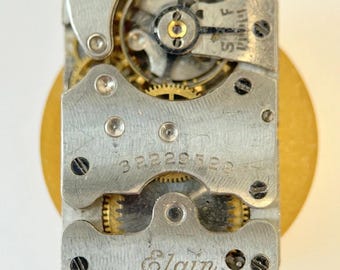 Elgin Grade 488 7 Jewel 18/0s Watch Parts Movement Balance Fork Spring Bridge