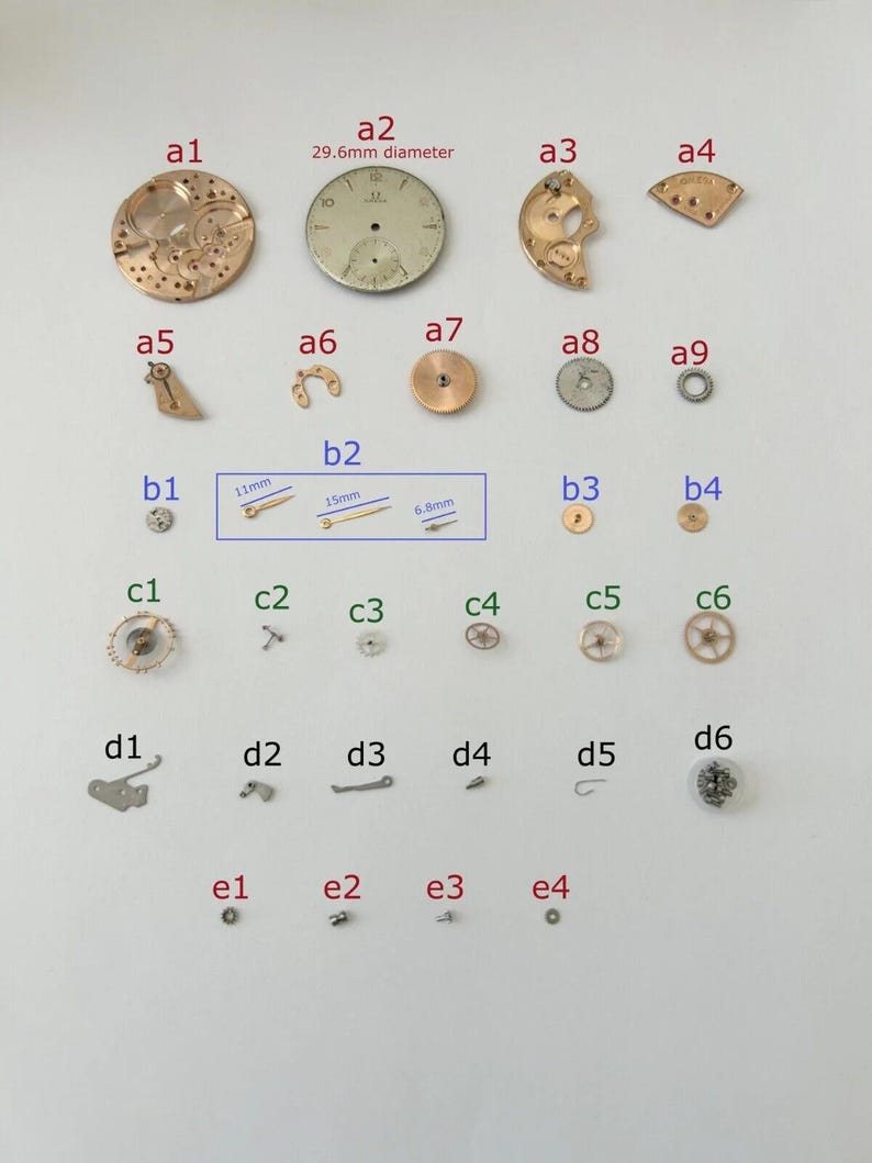 Omega Cal 30 T2 PC Watch Movement Parts Wheel Spring Bridge Dial Hands 30T2 2 image 1