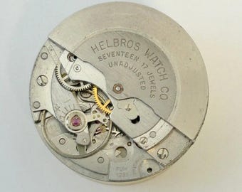 Movimiento de reloj Helbros Cal PUW 1261 para piezas de equilibrio, horquilla, resorte, puente de escritorio