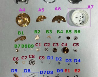 Omega Cal 550 Parts Movement Balance Fork Wheels Spring Bridge Watch 14774 SC 62