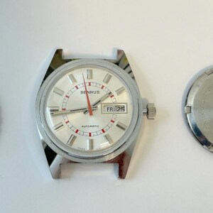 Benrus Cal UT-42 Watch Parts Movement Balance Fork Spring Bridge Dial Hand Bezel image 8