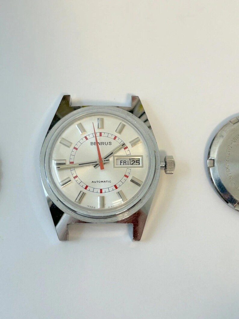Benrus Cal UT-42 Watch Parts Movement Balance Fork Spring Bridge Dial Hand Bezel image 8