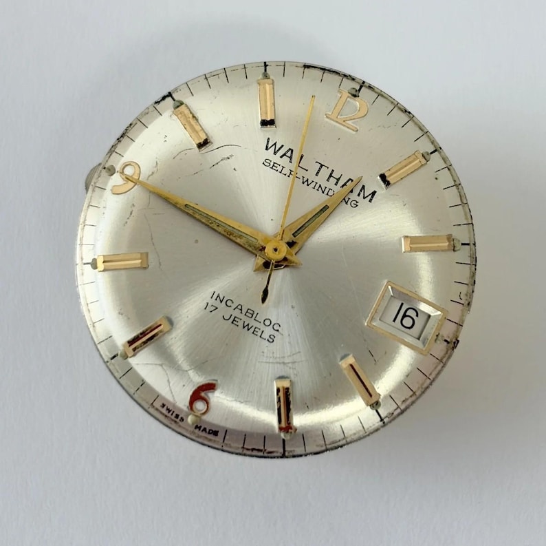 Waltham Calibre 90-5 Automatik Uhrenteil Uhrwerk Unruh Gabel Federbrücke Bild 2