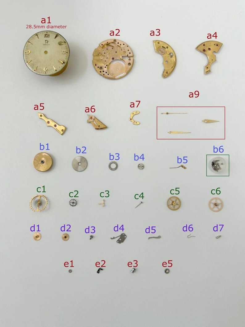 Omega Cal 420 Watch Parts Movement Balance Fork Wheel Spring Dial Bridge image 1