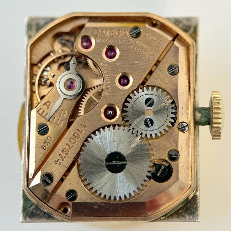 Omega Cal 301 Watch Movement For Parts Balance Fork Spring Bridge image 1