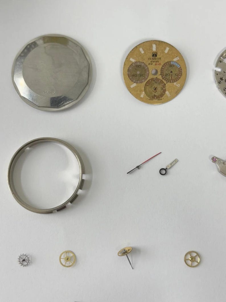 Lemania Cal 873 Watch Movement Parts Dial Case Back Hands Omega 861 Tissot 1873 image 2