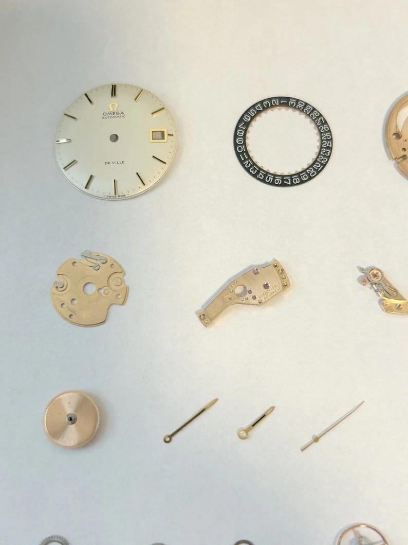 Omega Cal 565 Watch Movement Parts Balance Fork Wheel Spring Bridge Escapement 3 image 2