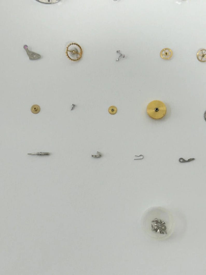 Rolex Cal 1400 Ladies Watch Parts Movement Fork Wheel Spring Bridge Dial Hnads image 4