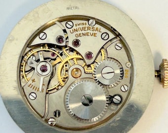 Universal Geneve Cal 264 Watch Parts Movement Balance Fork Spring Bridge Dial