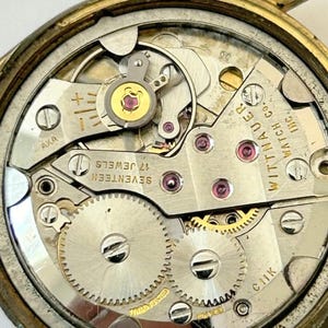Wittnauer Cal C11K Watch Parts Movement Balance Spring Dial Hand Case Fork image 1