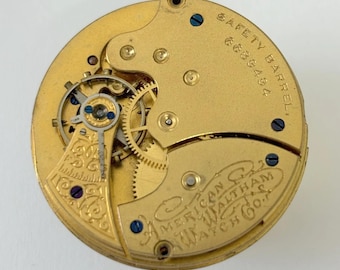 Waltham Grade J Pocket Watch Part Movement Balance Fork Spring Bridge Dial