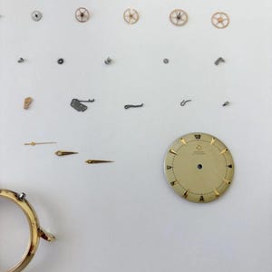 Piezas de reloj Omega Cal 351 Movimiento Balance Horquilla Rueda Resorte 350 354 352 353 355 imagen 5
