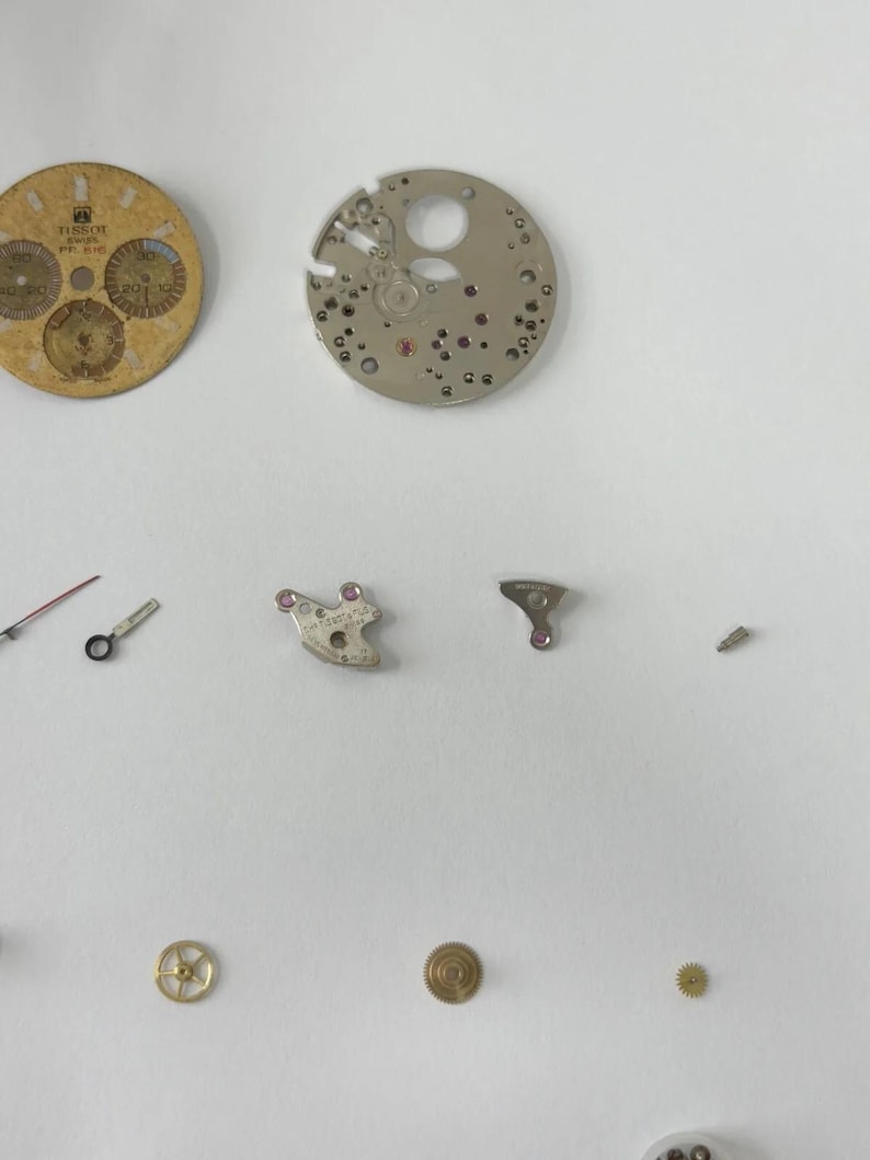 Lemania Cal 873 Watch Movement Parts Dial Case Back Hands Omega 861 Tissot 1873 image 3