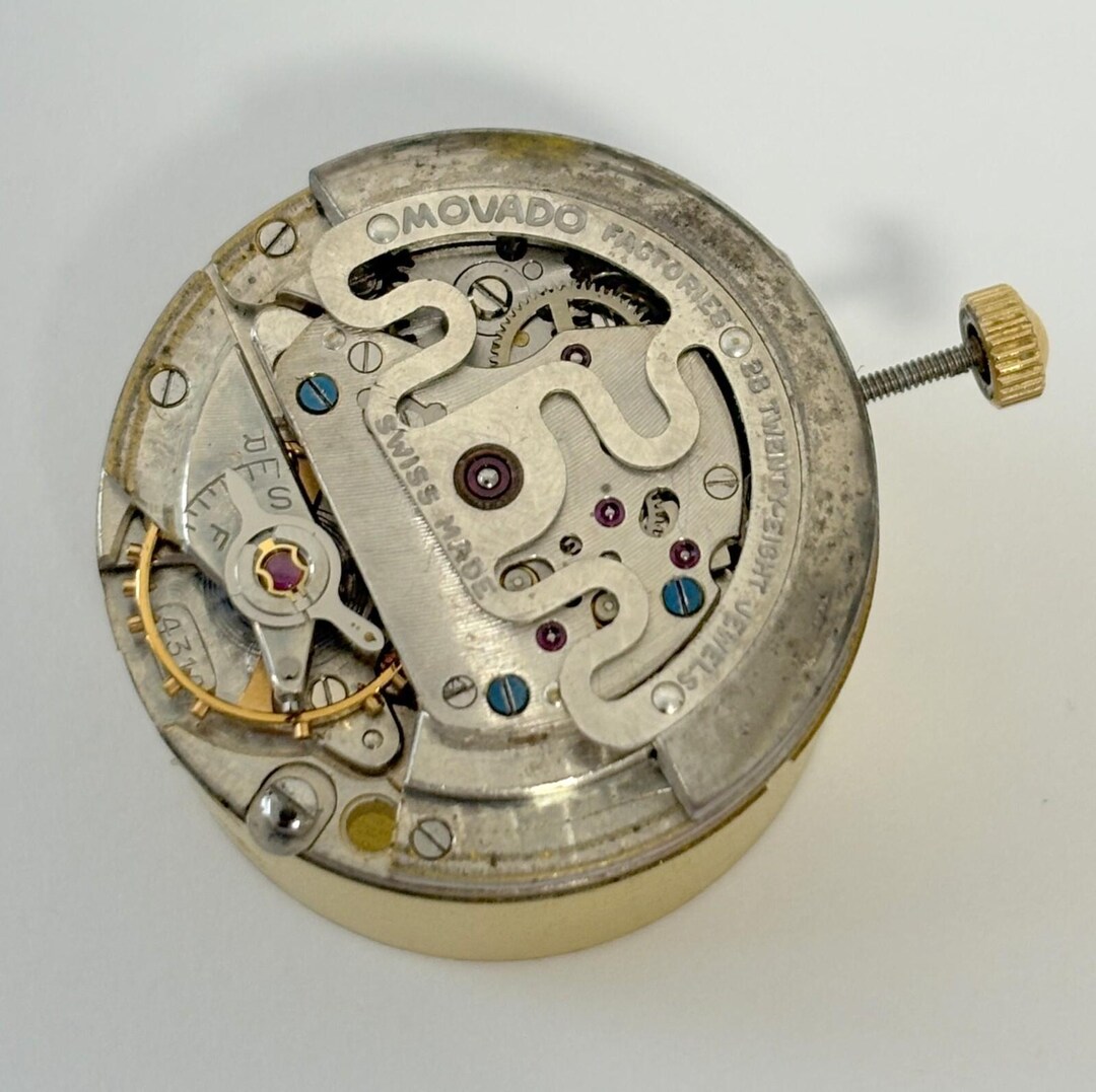 Movado Cal 431 A Watch Parts Movement Balance Fork Spring Bridge Dial ...