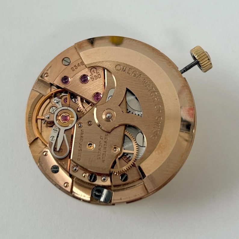 Omega Cal 550 Watch Movement Parts Dial Balance Spring Plate Fork Wheel Rotor 8 image 4