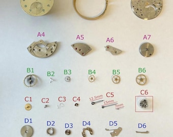Omega Cal 30 T2 Watch Movement Parts Fork Wheel Spring Bridge Dial Hands