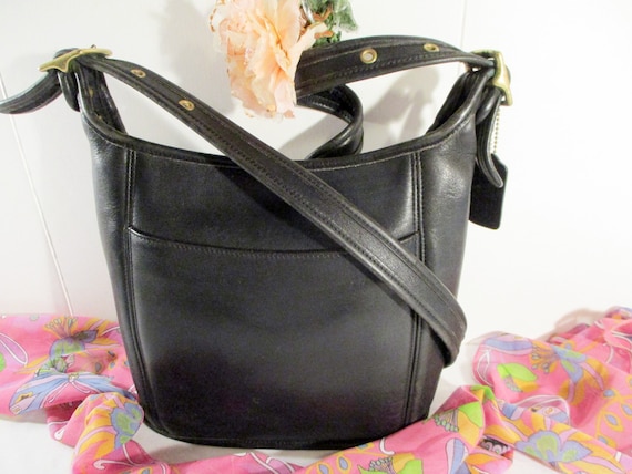 Etsy COACH bag USA COACH bucket bag, Black leather