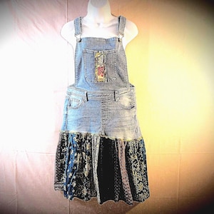 Upcycled Denim Overall Dress