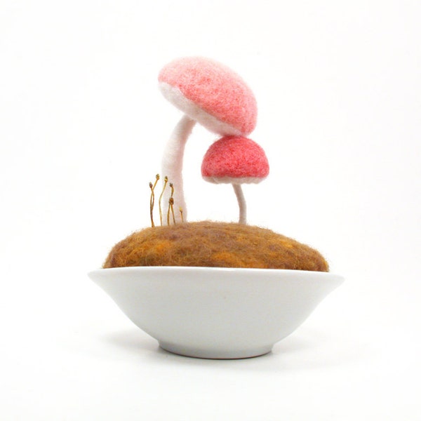 Mushroom Nursery Home Decor Toadstool Pincushion Made to Order -New Mom- Pink Baby Girl