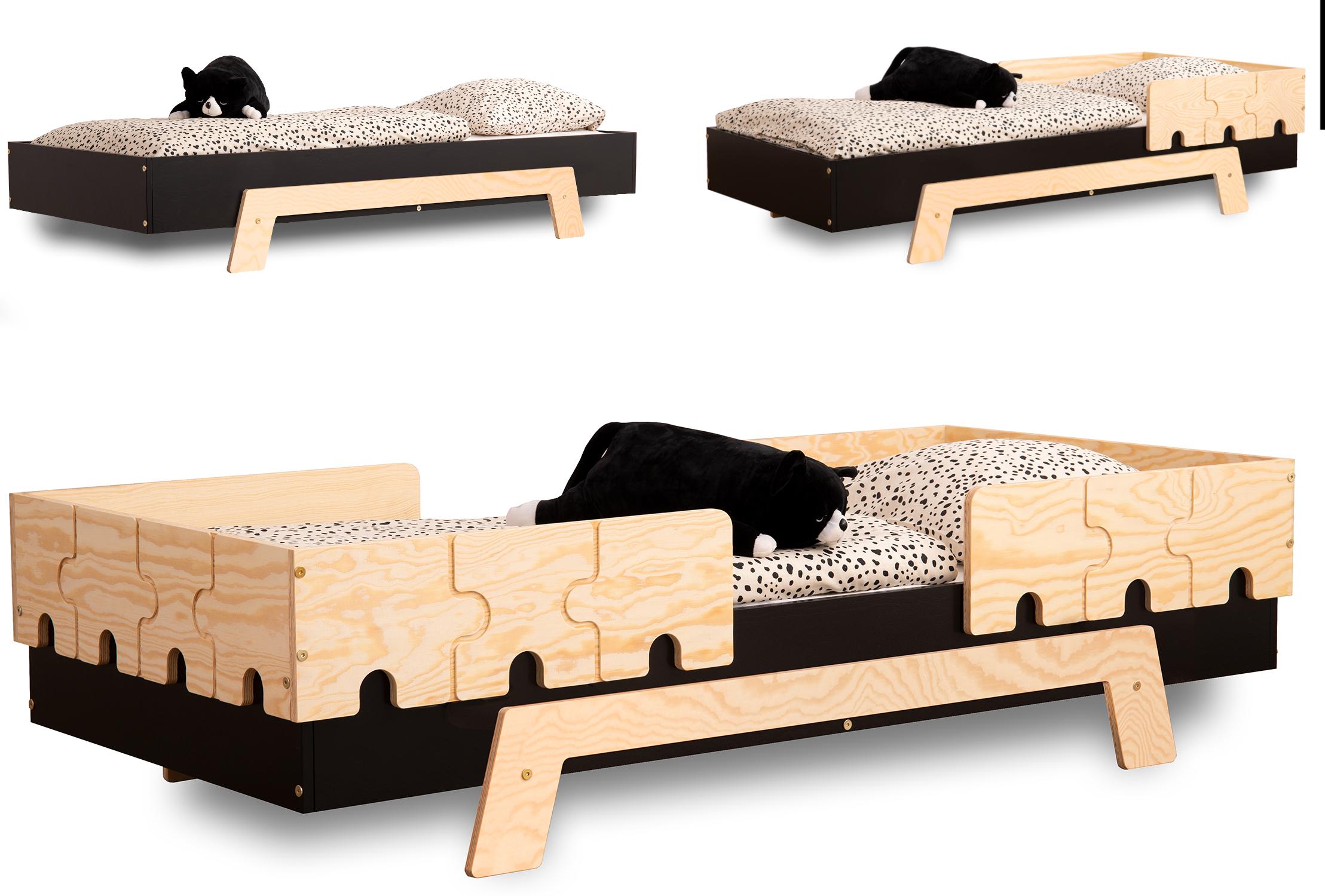 smartwood Lit Cabane Moon M 70x140 avec Sommier à Lattes - Lit en Bois