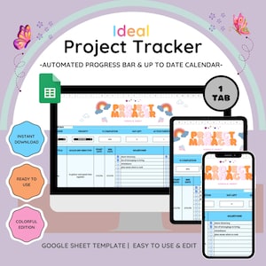 ADHD Project Tracker Spreadsheet Google Sheets Template, Teams Task Management, Team Project Management, Work Tasks Planner, Task To Do List