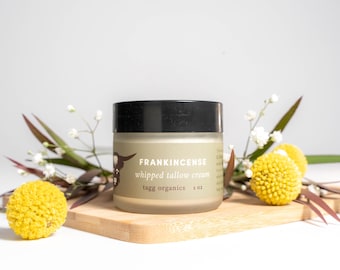 Frankincense Tallow Face Cream: Organic Grass-Fed Skin Balm (2 oz)