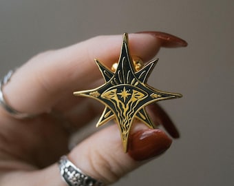 THE ORACLE |  Star Enamel Pin, Melancholy, Tarot, Oracle, Mystic, Quirky, Goth Aesthetic, Brooch Gift, Vintage-Inspired, Unique Lapel Pin
