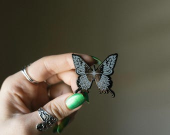 SWALLOWTAIL | Butterfly Enamel Pin, Melancholy, Mystical, Psychedelic, Goth Aesthetic, Cottagecore, Vintage-Inspired, Unique Lapel Pin