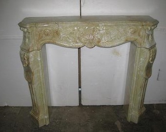 Kaminumrandung Kaminverkleidung " Rokoko Marmoriert" Farbe:Cararabeige Breite115cm