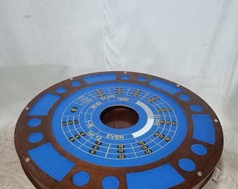 Antiker Pokertisch/Spieltisch/Roulettetisch  3Versionen in einem Esstisch Massivholz rund 120cm Farb
