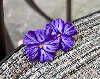 Purple Daisies | Polymer clay earrings | Flower earrings | Gift | Handmade jewelry | Hypoallergenic post