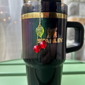 Cherry Tumbler Charm - American Honey - Cherry Hydrojug - Red Stanley Cup Handle Accessory - Cute Straw Charm - Gift for Her image 7