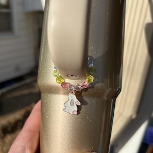 Easter Bunny Charm Rabbit Tumbler Pastel Charm Spring Charm Stanley Tumbler Handle Charm Gift Easter Basket Gift Stanley Easter Spring