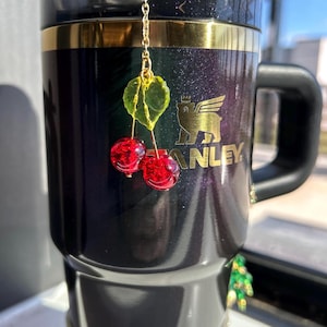 Cherry Tumbler Charm - American Honey - Cherry Hydrojug - Red Stanley Cup Handle Accessory - Cute Straw Charm - Gift for Her image 4