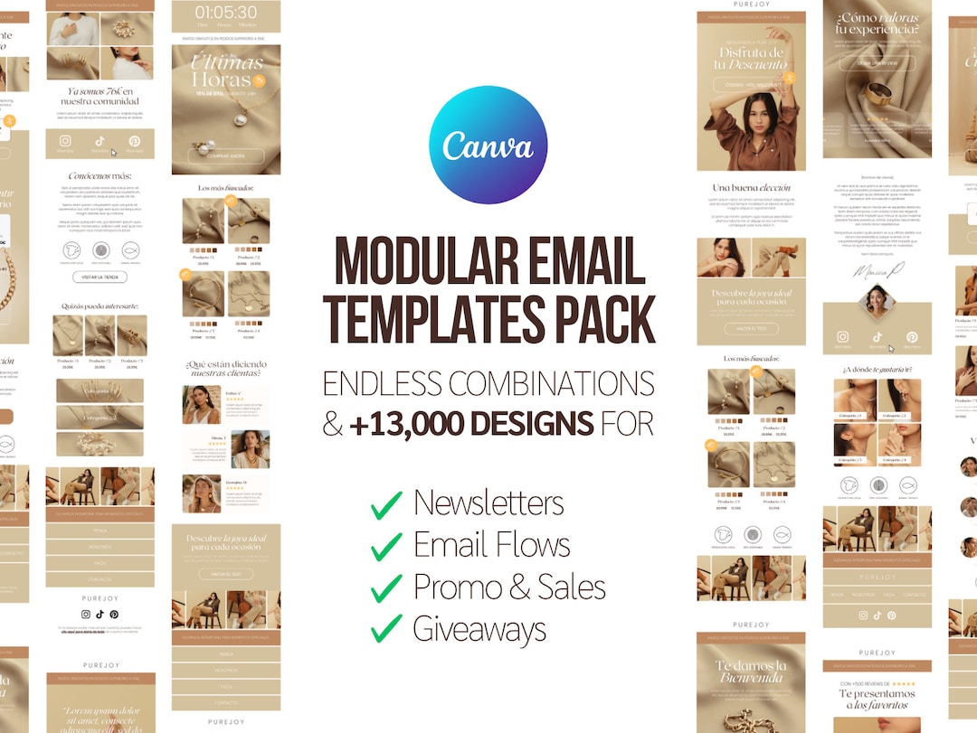 Modular Email Templates Pack / 30 Combinable Blocks / Easily Editable ...