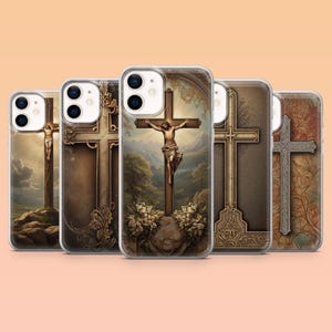 Cross Phone Case Christianity Jesus Cover for iPhone 16, 15, 14, 13, 12, Samsung S24Ultra, S23FE, S22, A15, A54, A25, A14, Pixel 9Pro, 8Pro